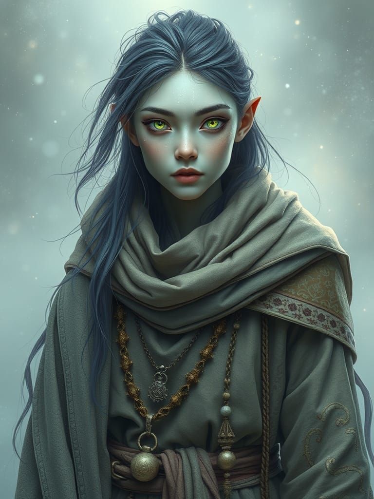 Serene Elemental Shifter in Ethereal Art Style