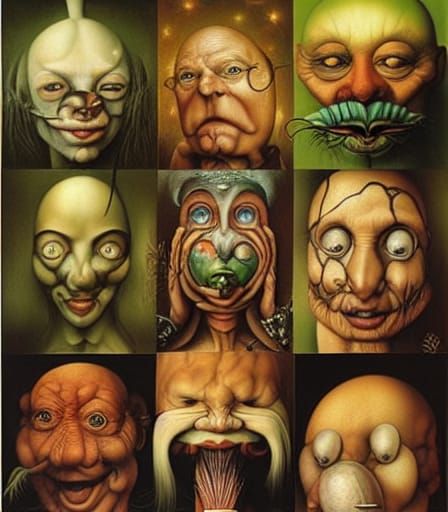 Surreal Faces Inspired by Master Surrealist Painters