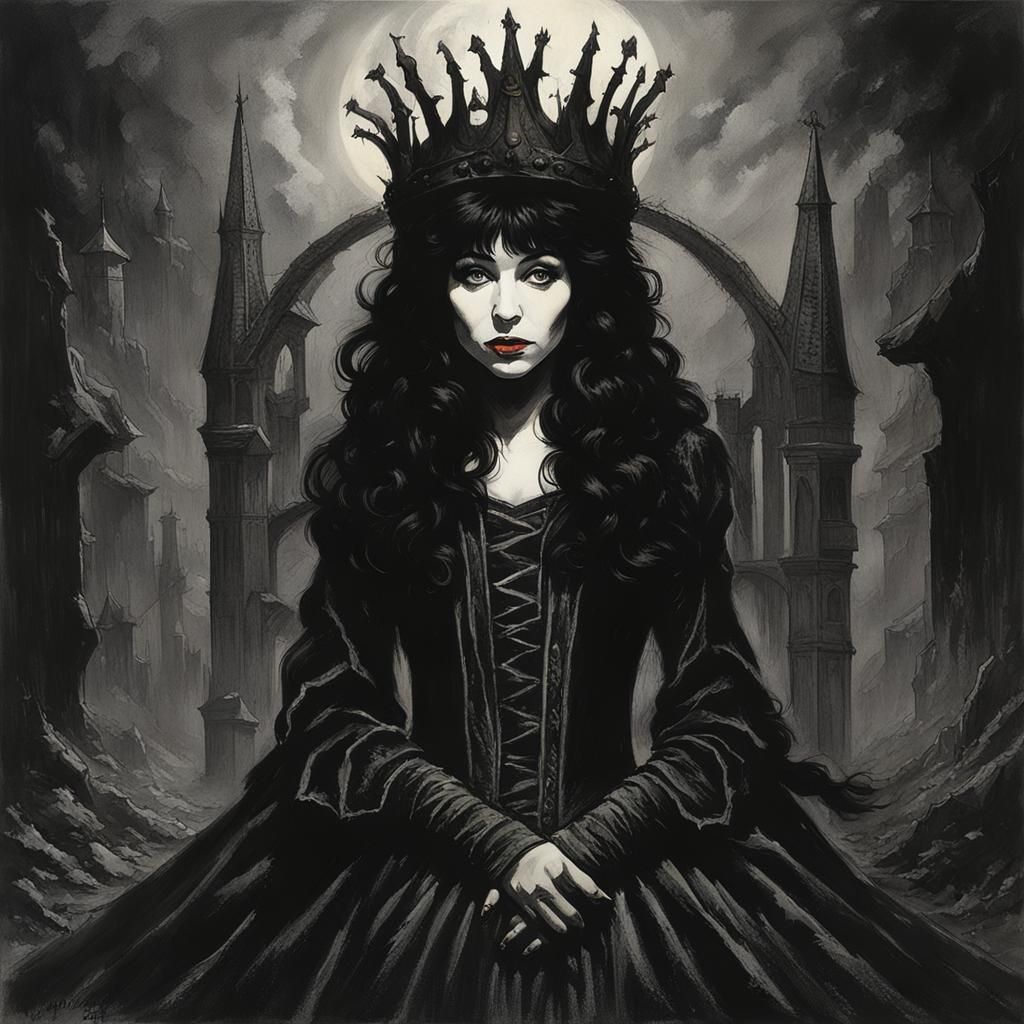 Dark Witch Queen: A Sinister Fantasy Portrait