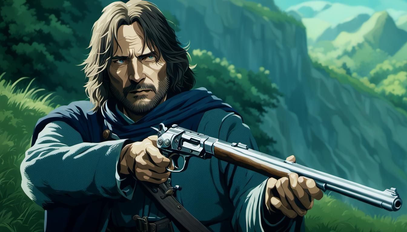 Aragorn with a pistol