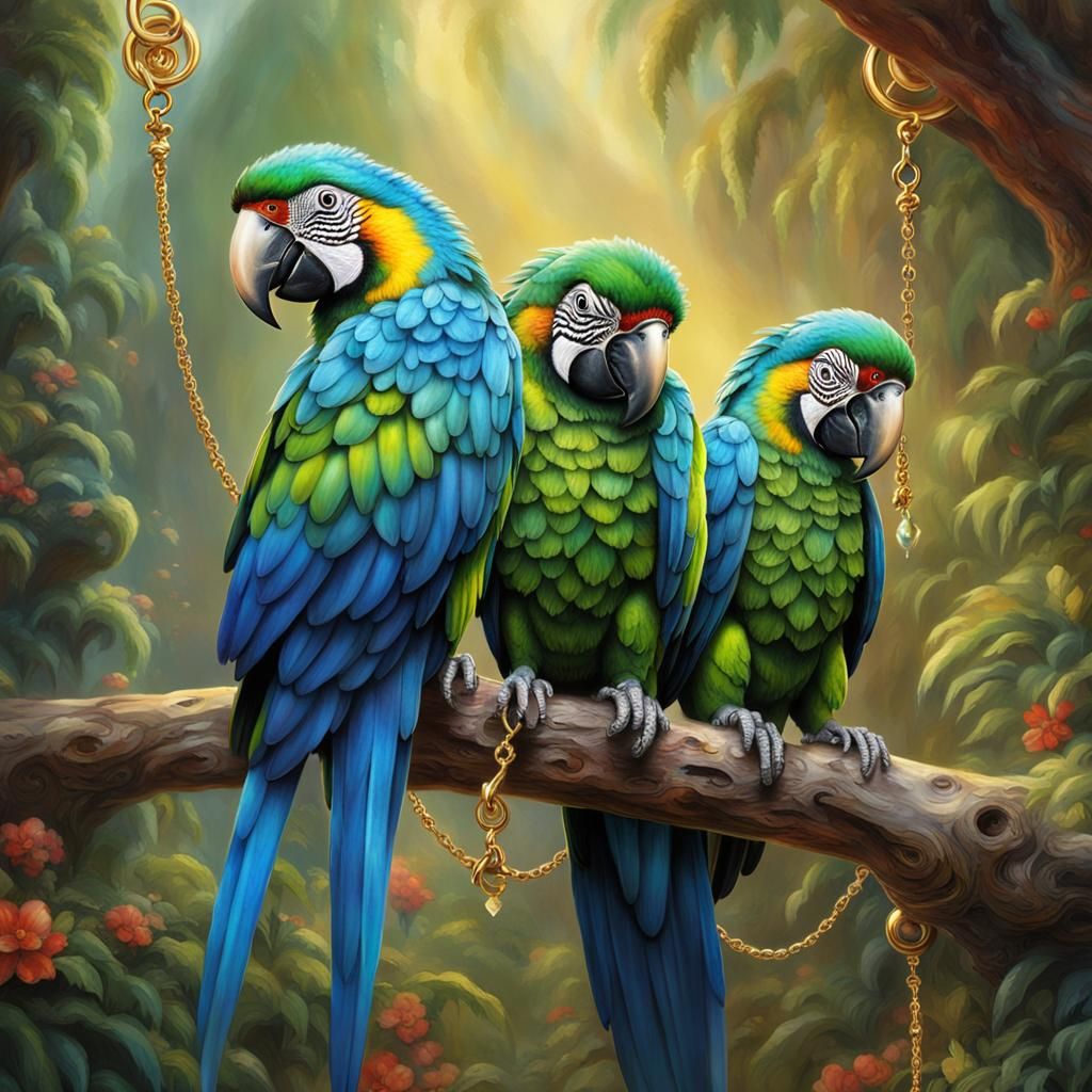 Pirate Macaw Warlock in Ethereal Fantasy Style