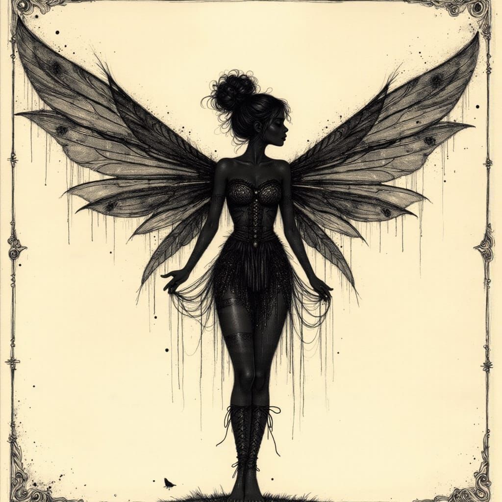 Ethereal Fairy Silhouette in Baroque Style