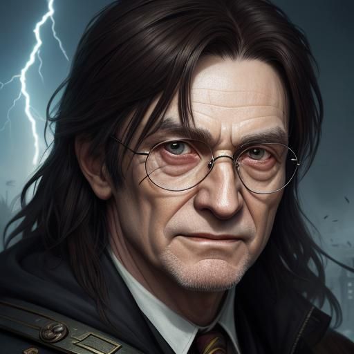 Aged Wizard Portrait in Hyperdetailed Splash Art Style