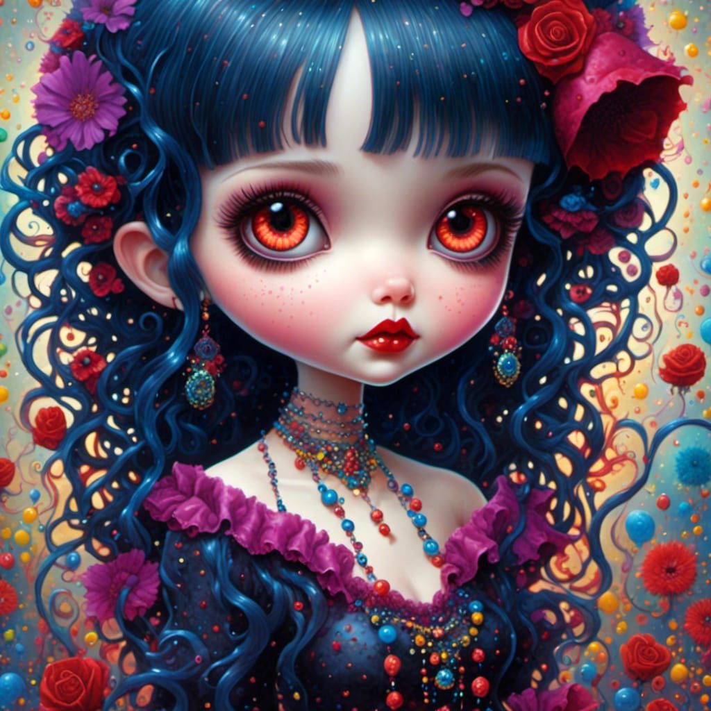 Surreal Ceramic Doll in Dark Fantasy Style