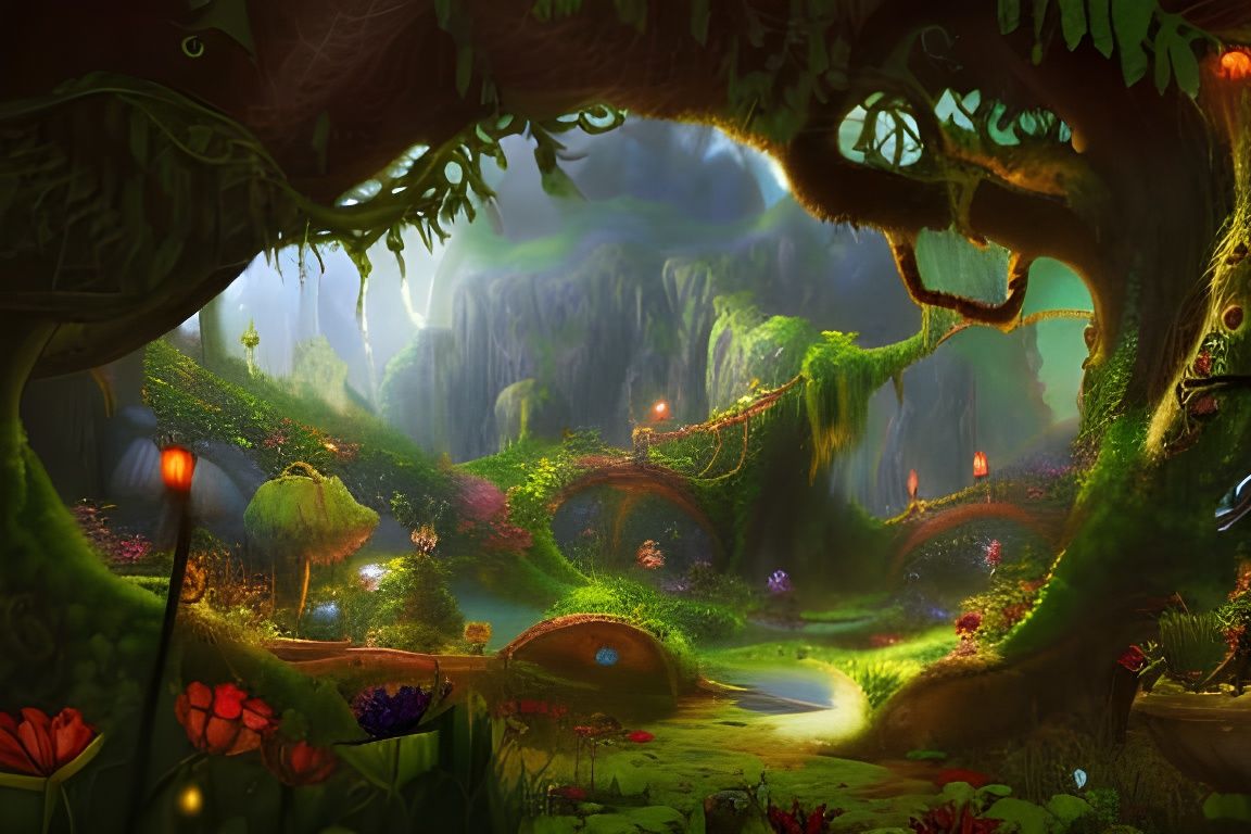 'Pixie Hollow'  Village Landscape