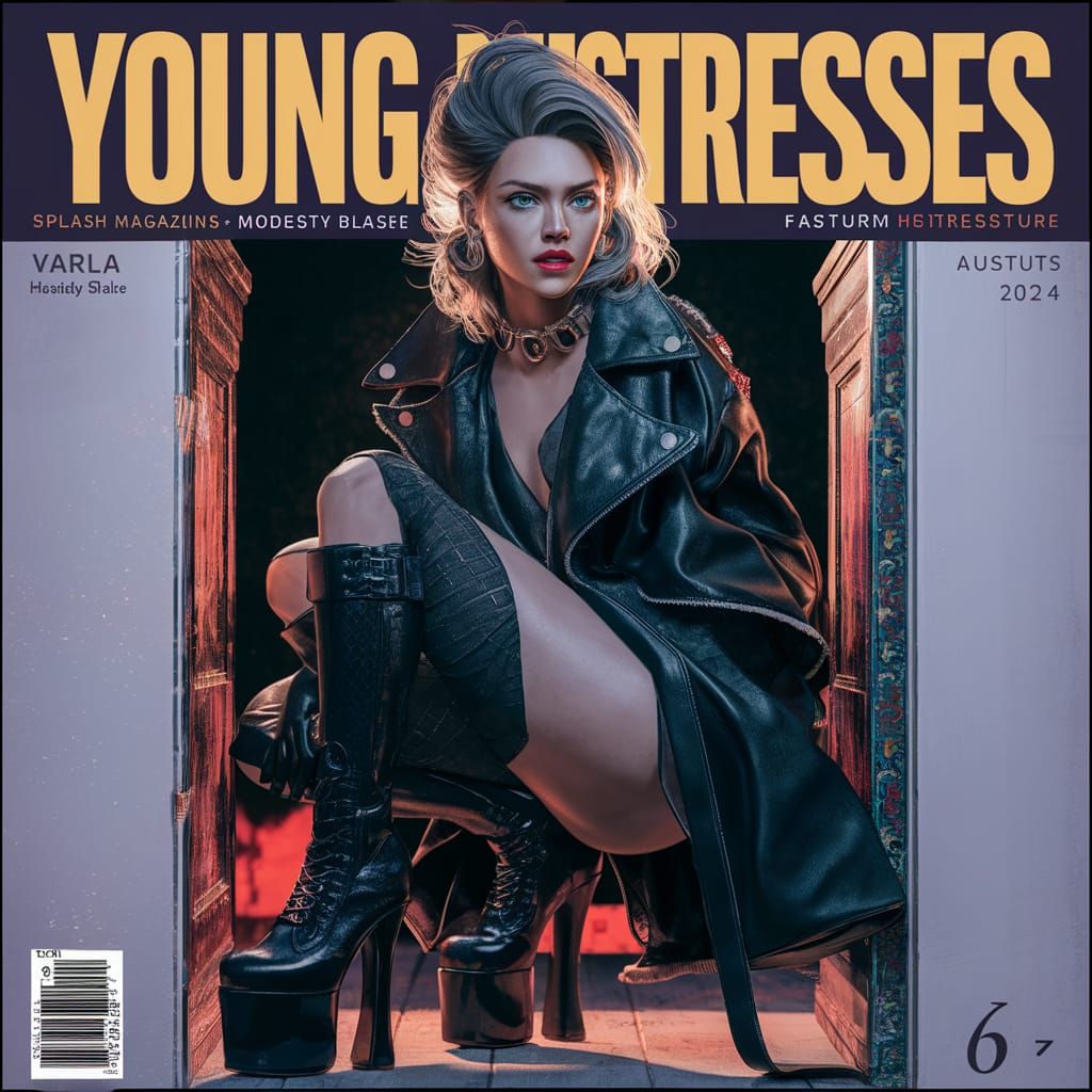 Varla in Leather Fashion on Glossy Magazine Cover