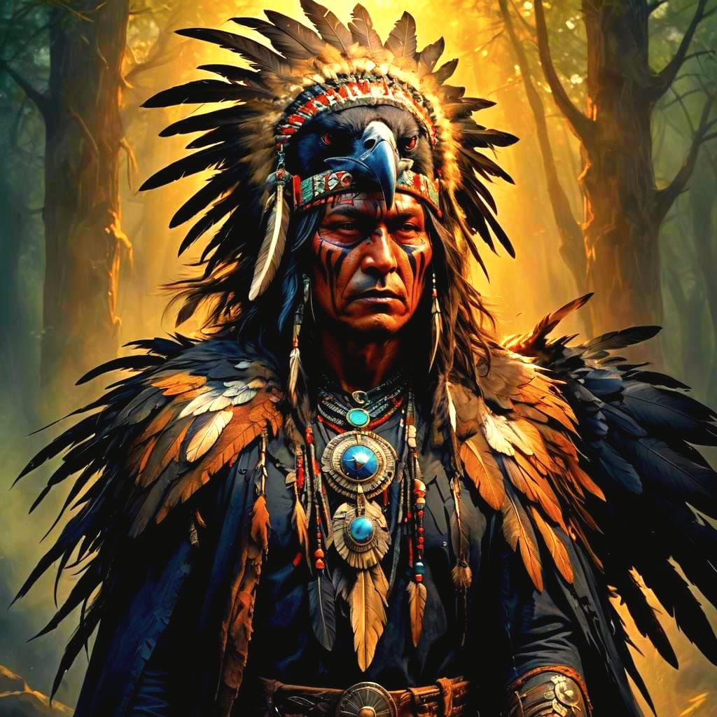 Crow Warrior Hybrid in Dark Fantasy Style