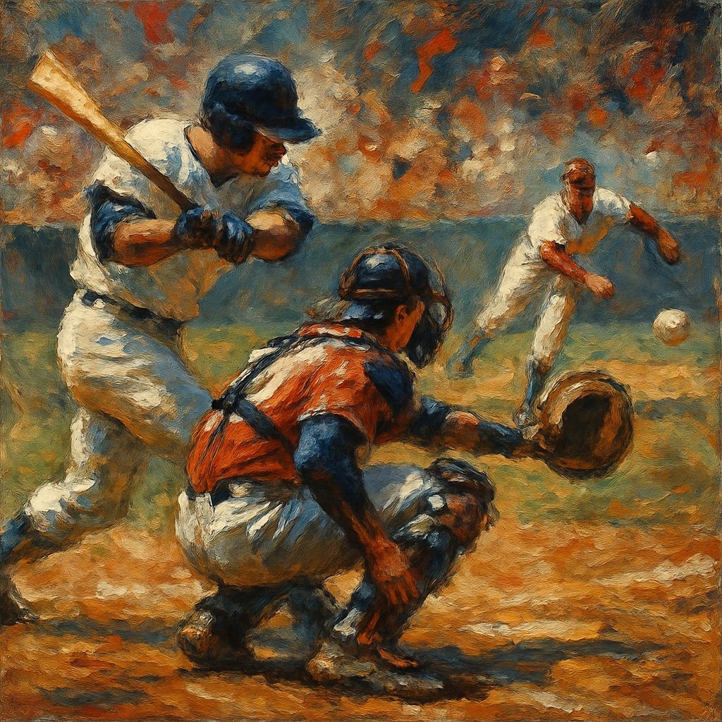 Dynamic Baseball Action Painting