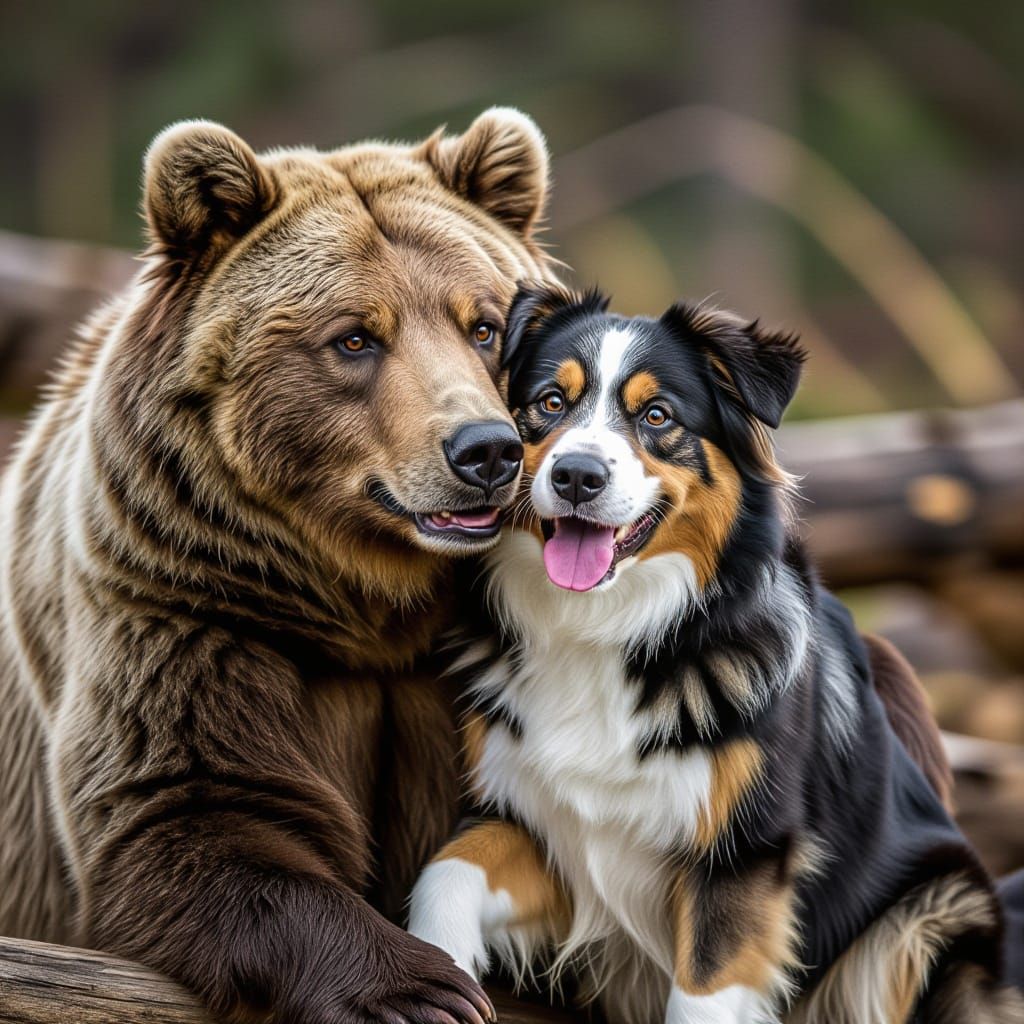 Whimsical Dog-Bear Hybrid Creature