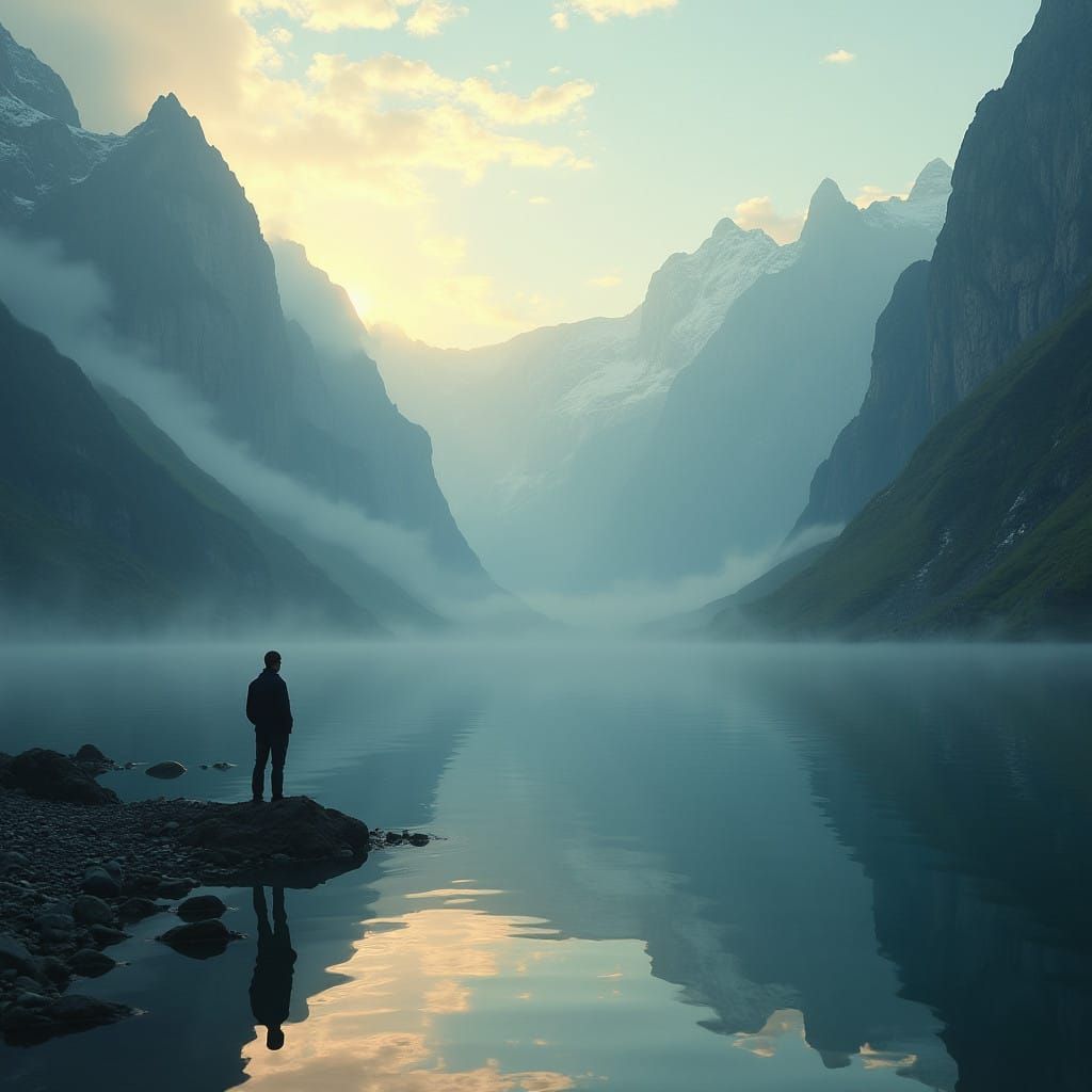 Majestic Reflections in a Golden Landscape