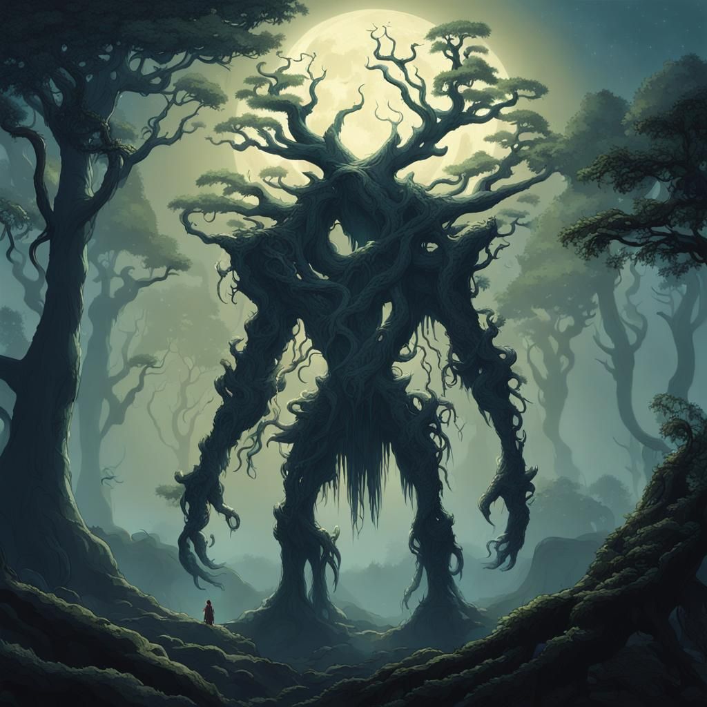 Werepangolin Scout in Mystical Forest, Fantasy Concept Art