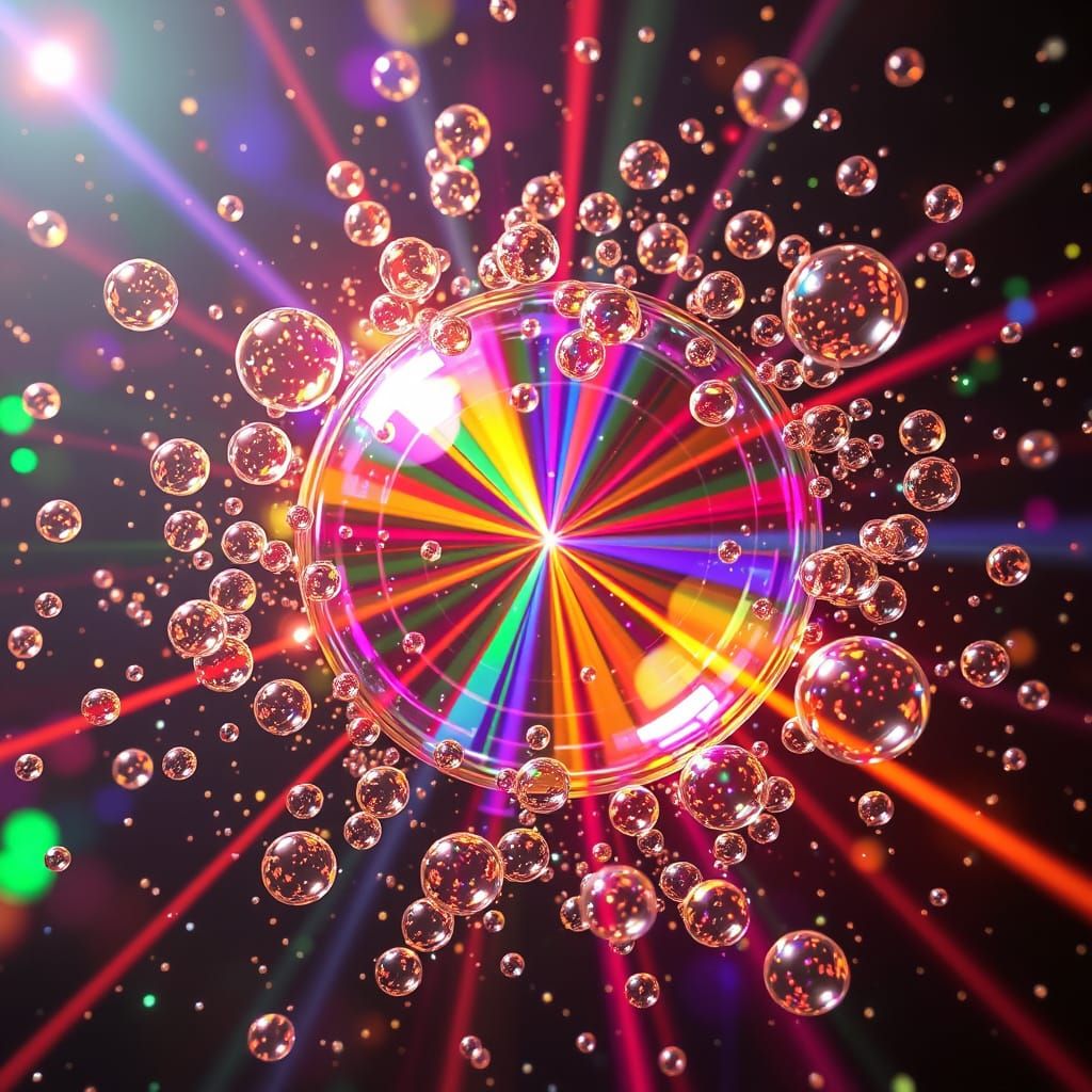Prismatic Bubbles and Laser Lights Explosion