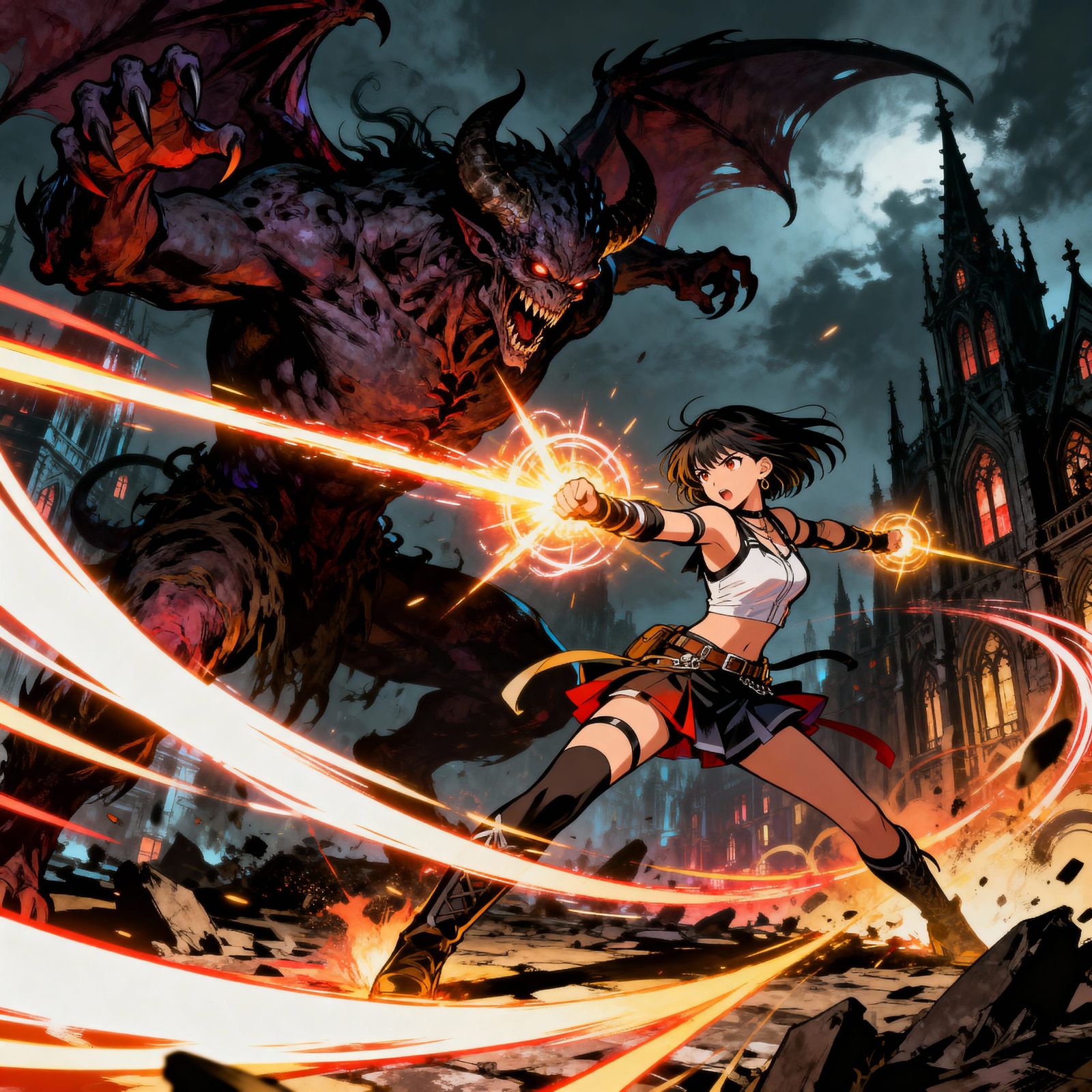 Anime Fight Scene: KPOP Demon Hunter vs Demon