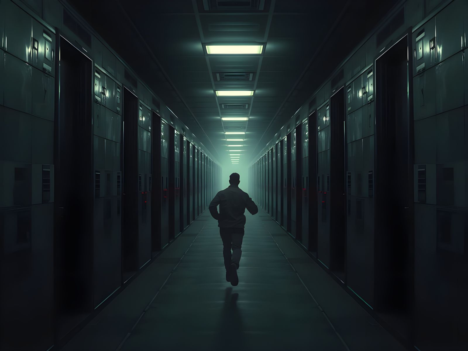 Surreal Endless Hallway of Whispers