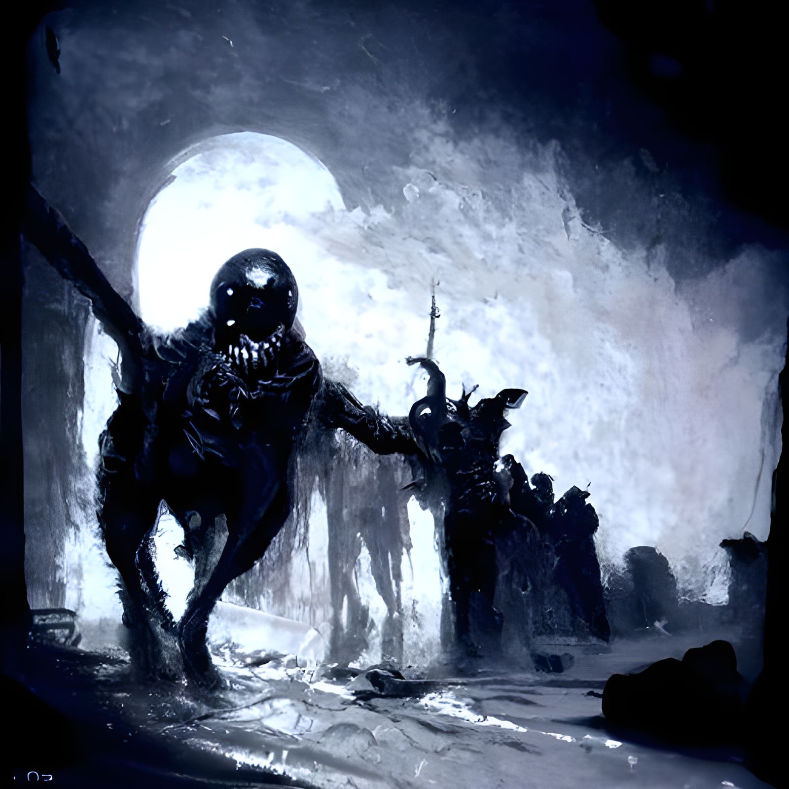 Horrific Night Terror in Dark Gothic Style