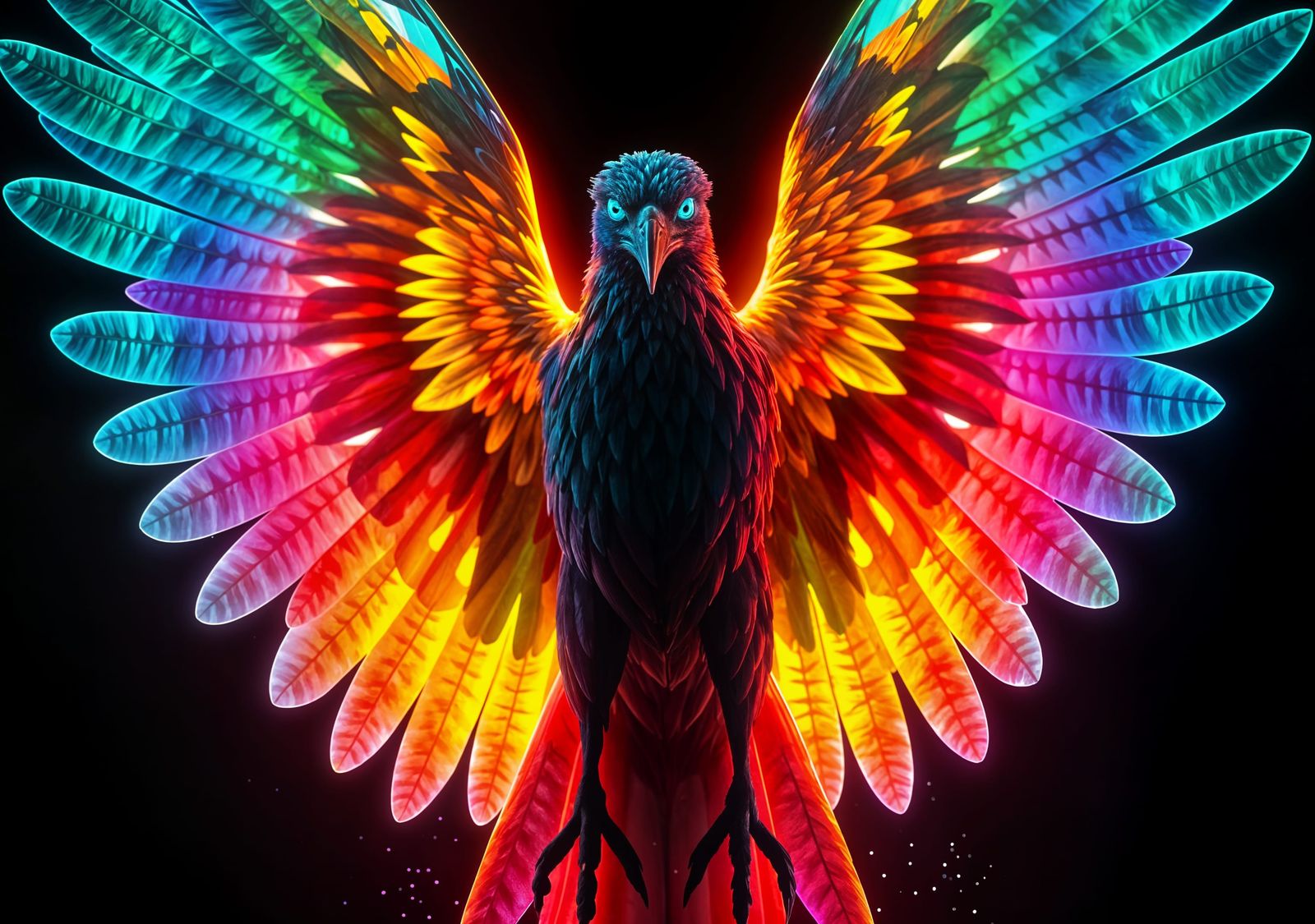 Fluorescent Rainbow Bird (4)