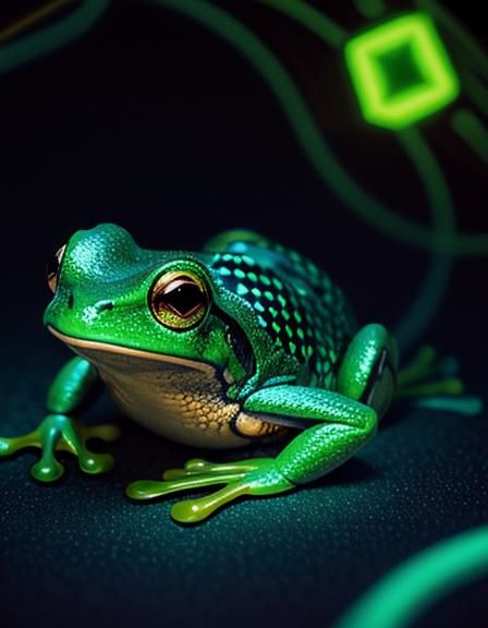 Galactic Frog in Rubberhose Style