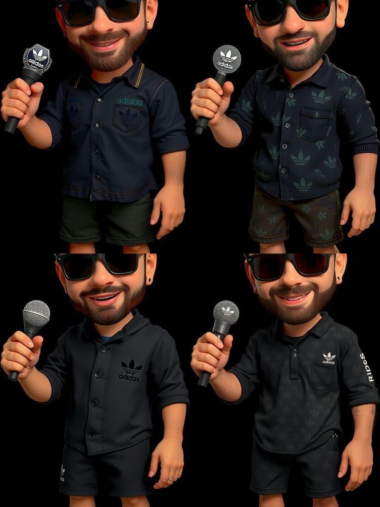 Disney Character in Adidas Attire on Green Background