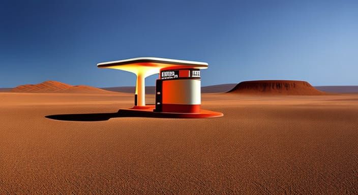 Retro gas station on Mars #4