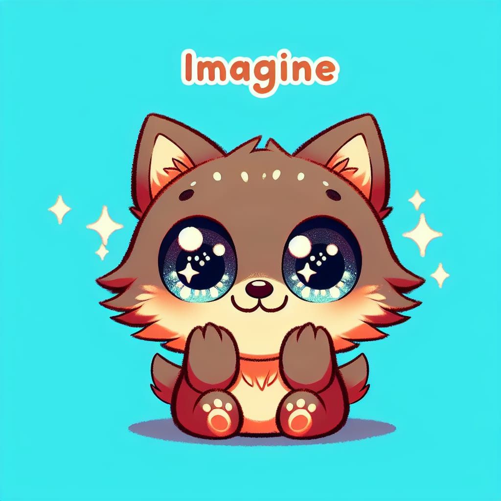 Cute Cartoon Werewolf with Joyful Expression