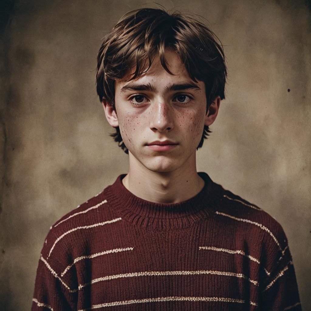 Cinematic Portrait of a Hogwarts Student with Scars