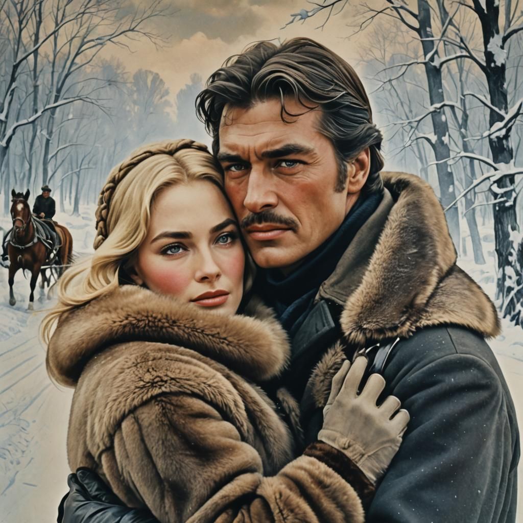 Doctor Zhivago Film Poster: Winter Embrace