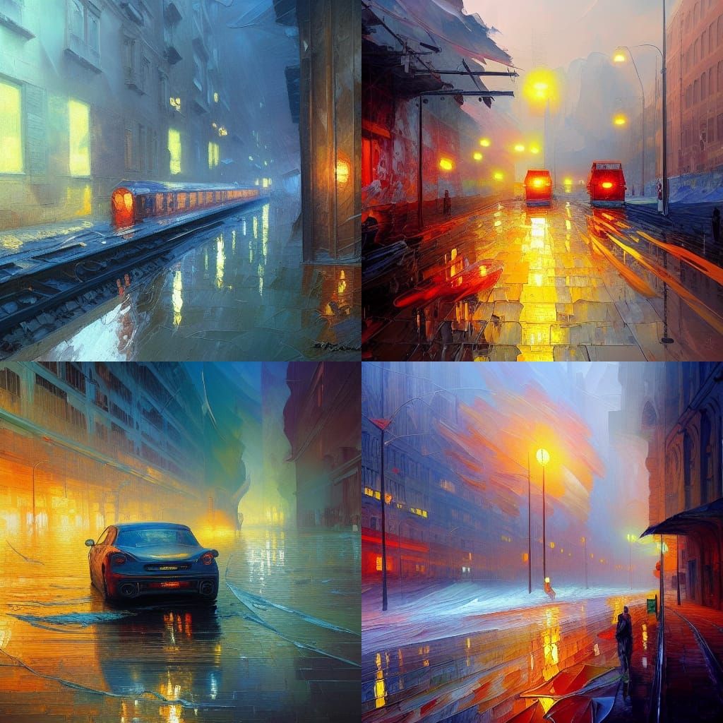 Expressionist Oil Painting in Neo-Impressionism Style