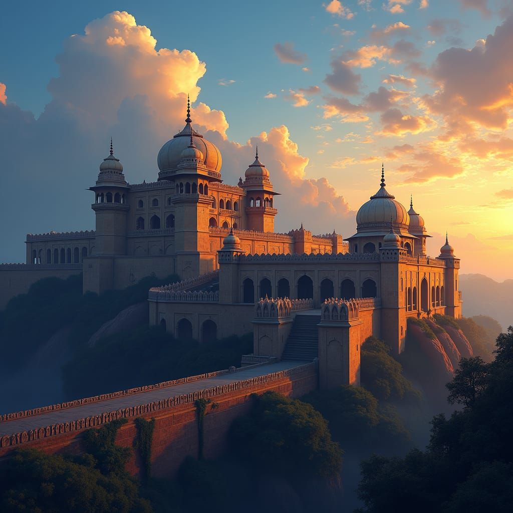 Golconda Fort at Dusk: A Cinematic Indian Landscape