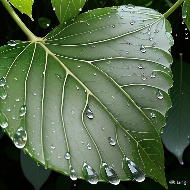 Raindrop's Ephemeral Journey on a Leaf