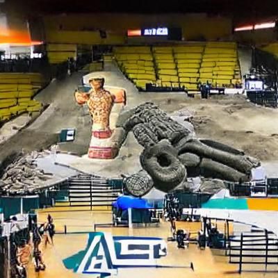 Aztec Statue Destroys Long Beach Arena