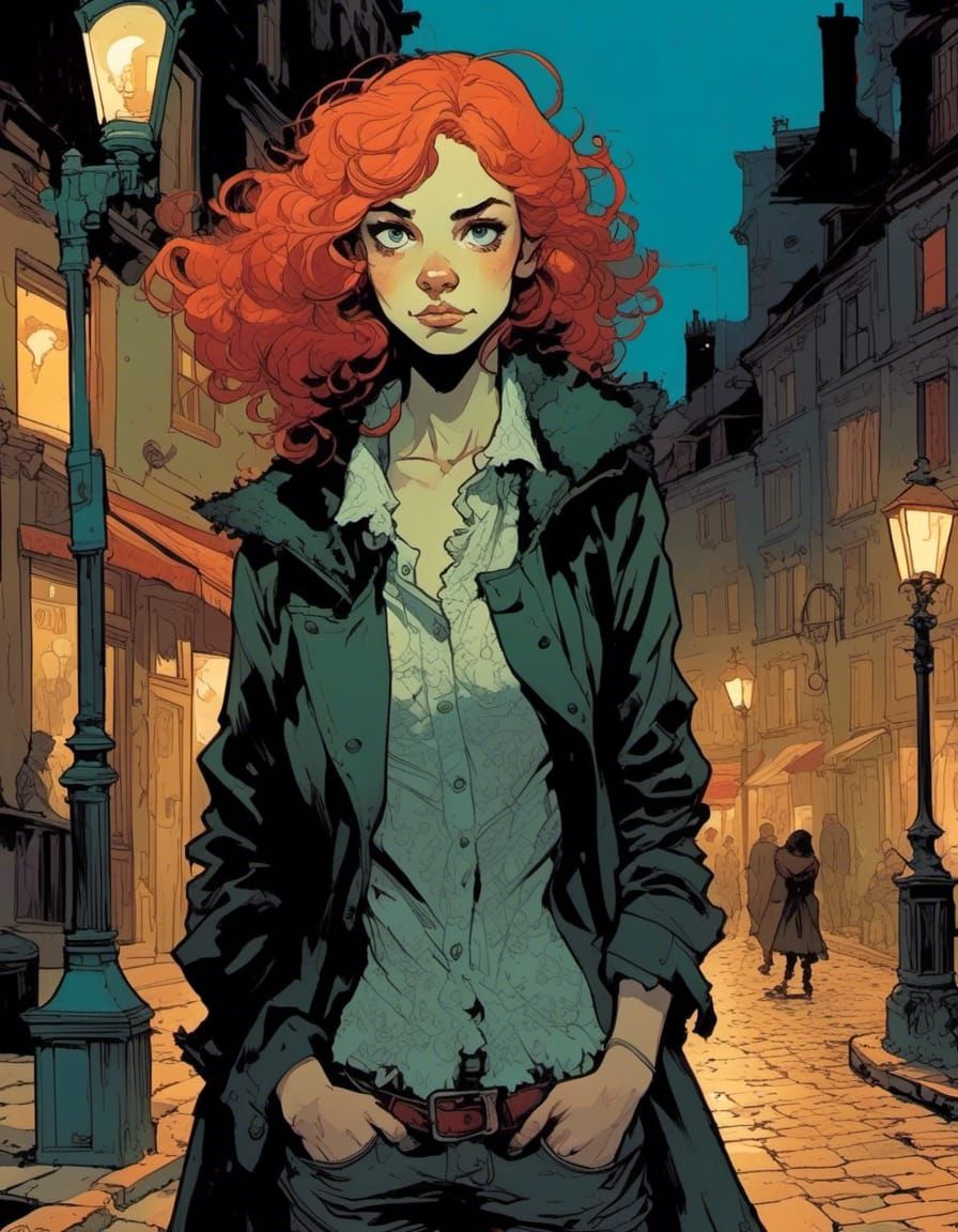 Spanish-Irish Girl Portrait in Comic Book Style