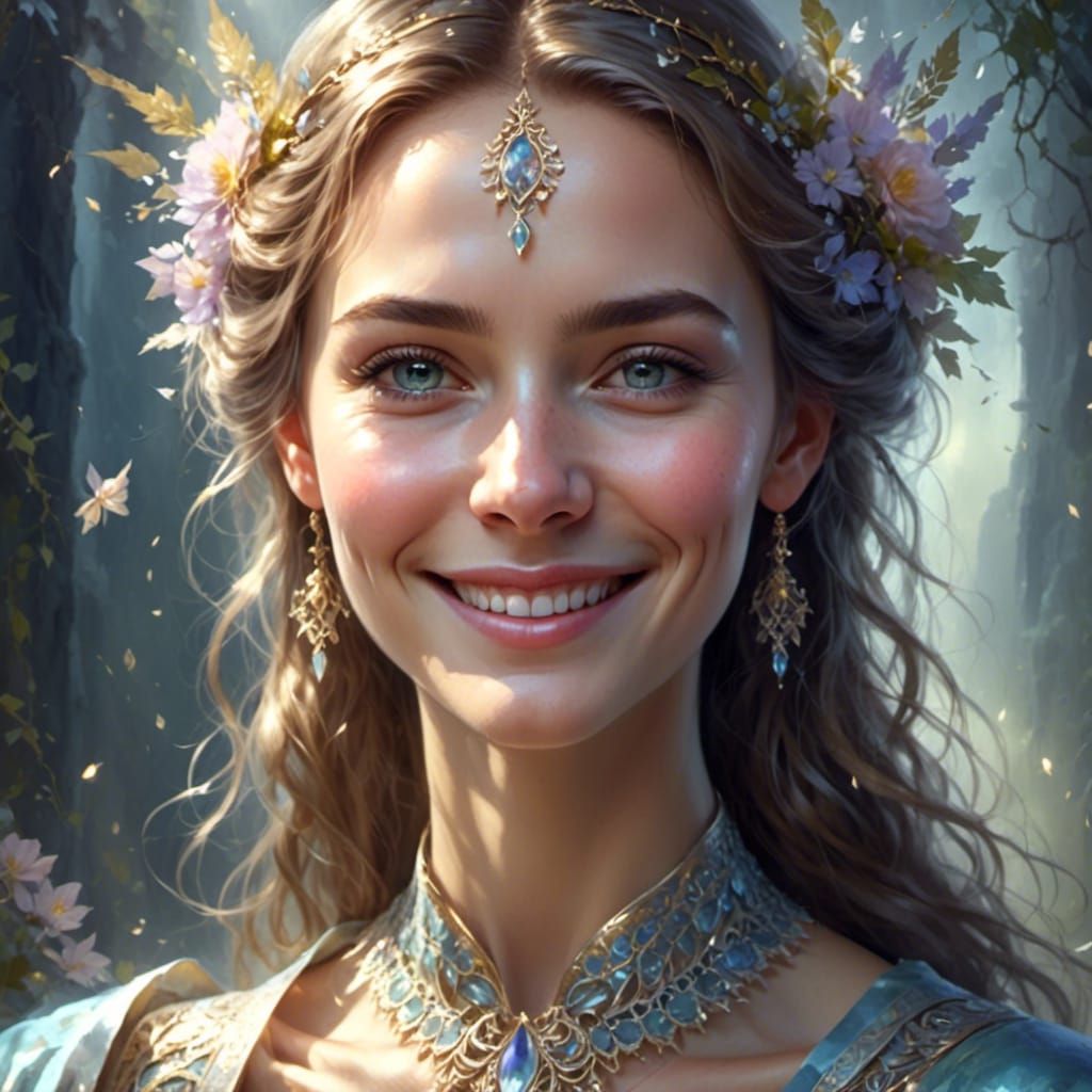 Radiant Woman with Peaceful Smile