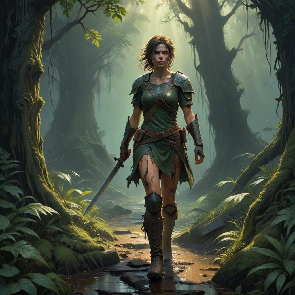 Tattered Adventuress Emerges from Ancient Dungeon