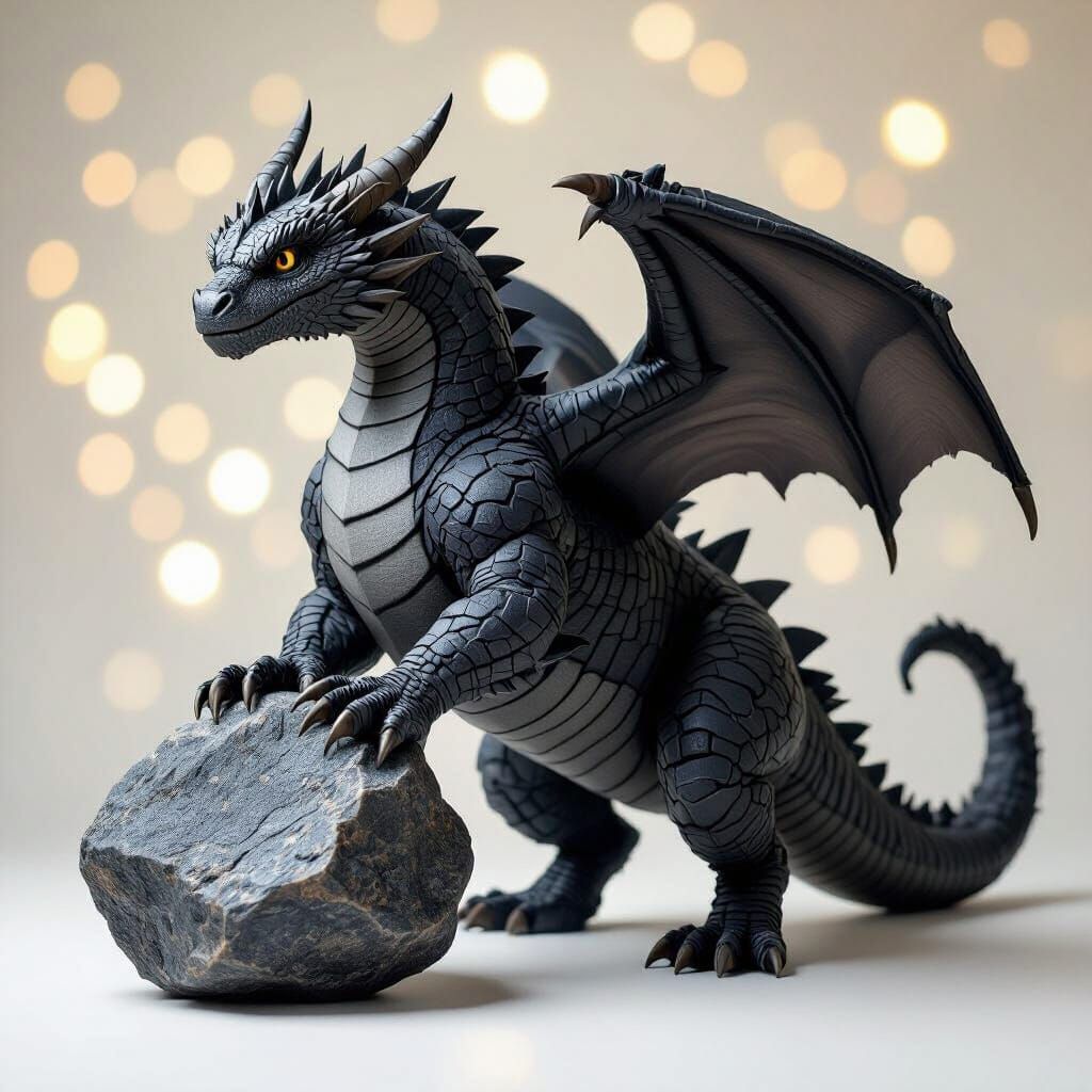 Rock Wing Dragon Close-Up Portrait