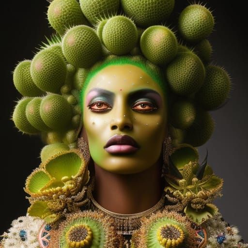 Peyote God Portrait in Hyperrealistic Style