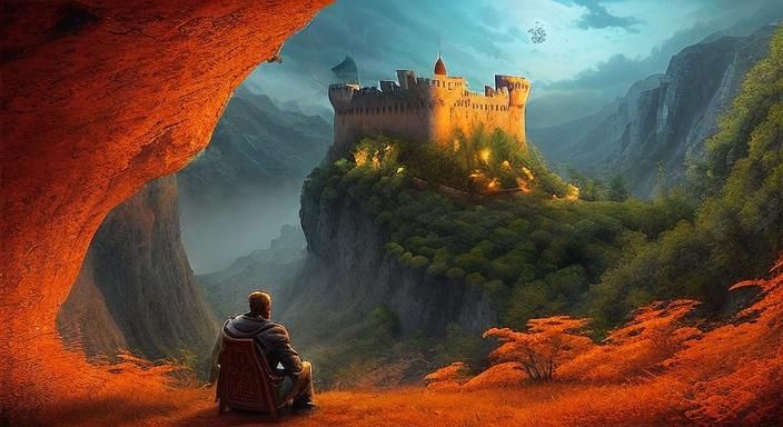 Heart Violin in Dreamlike Desert Landscape