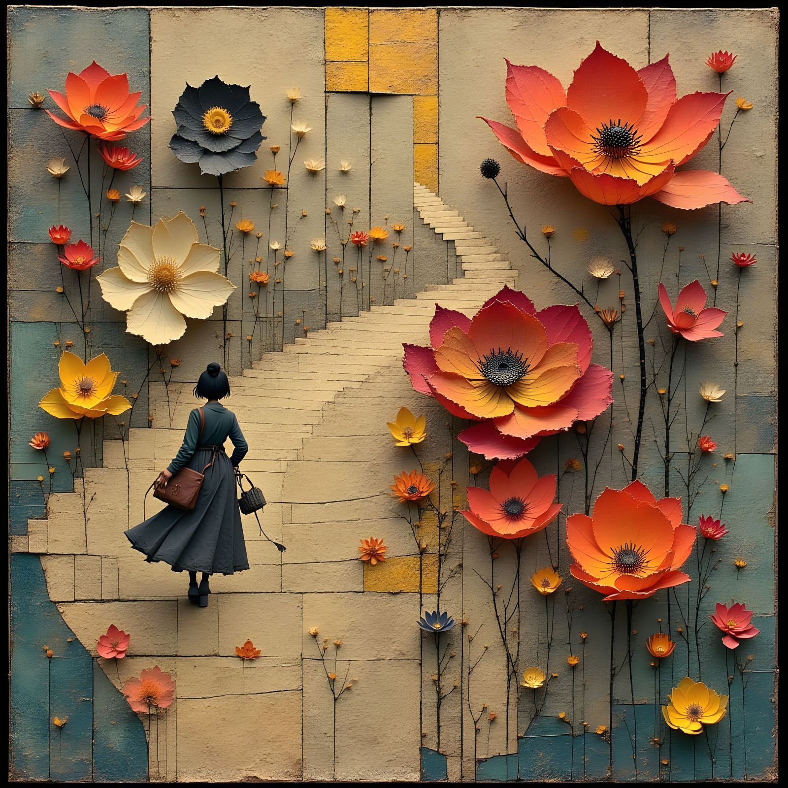 Ethereal Woman with Floral Elements