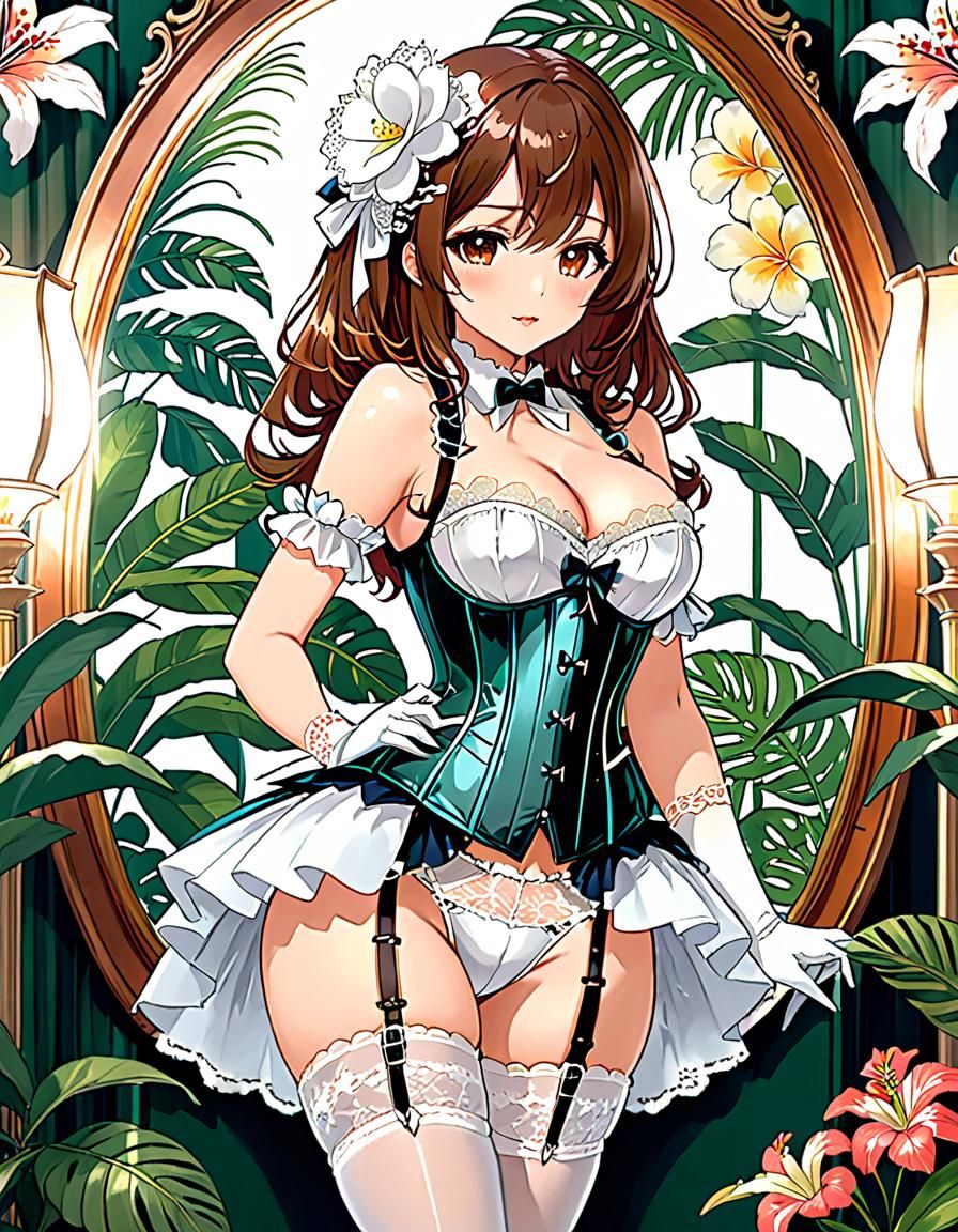 Anime Art: Alluring Indonesian Woman in Burlesque Style