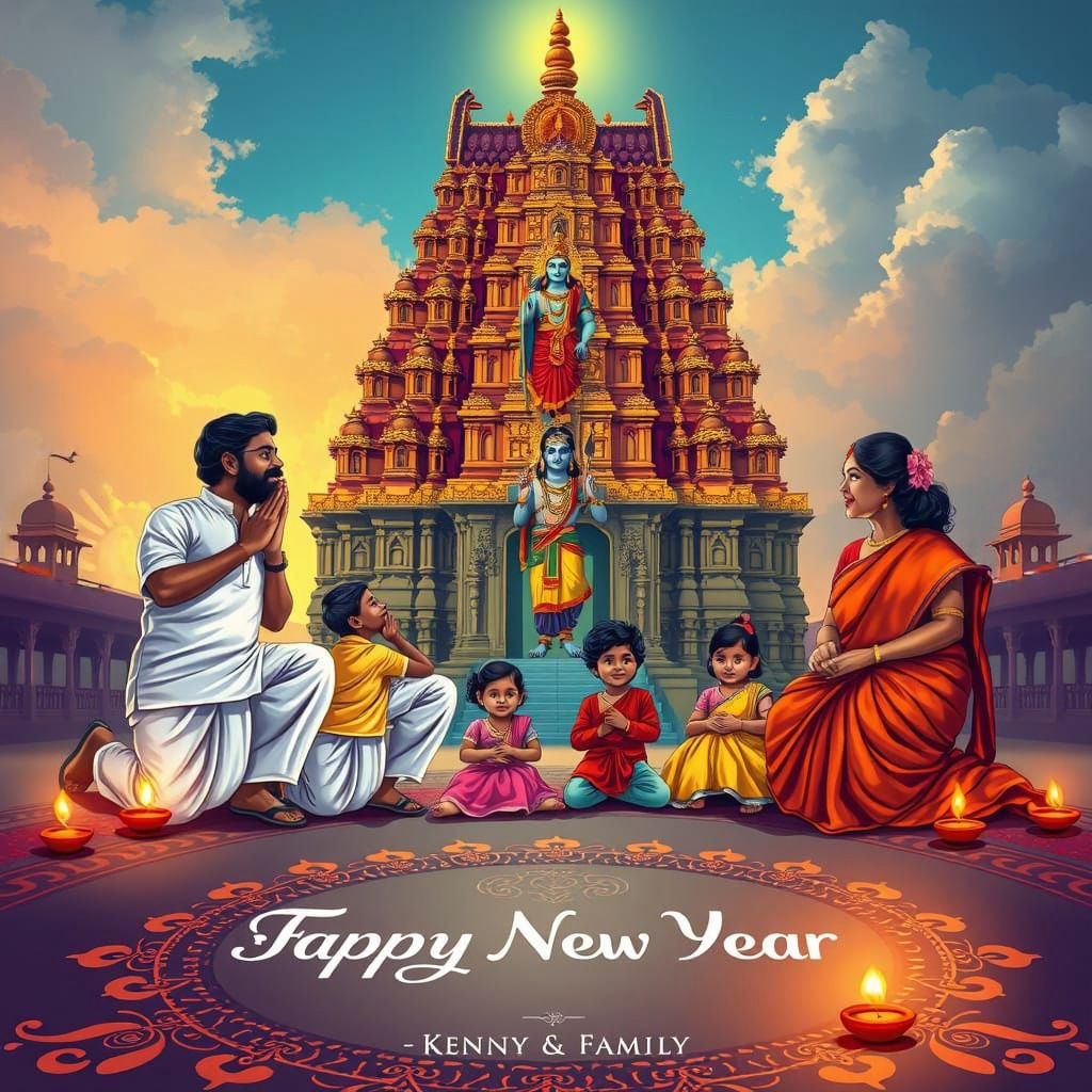 Tamil Family Celebrates New Year with Blessings of Lord Shiv...