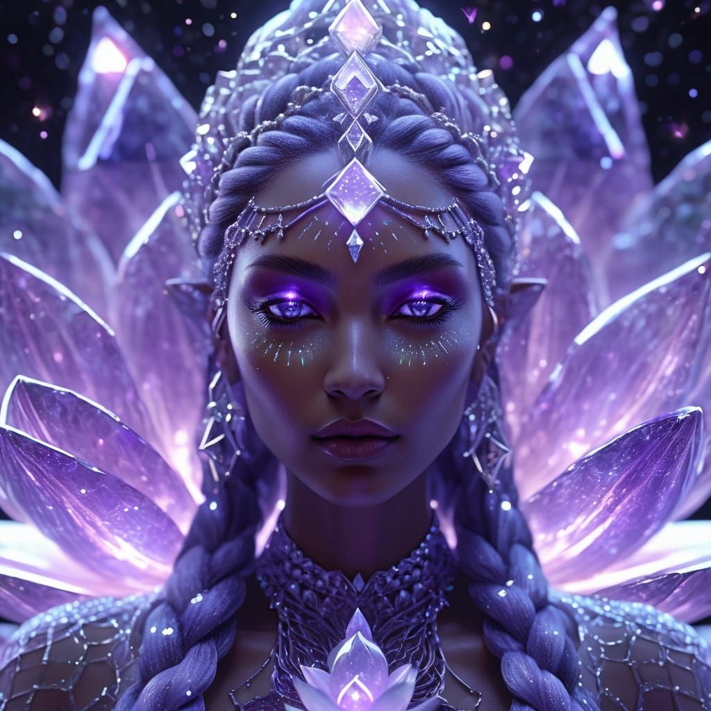 Celestial Priestess in Crystal Lotus Bloom