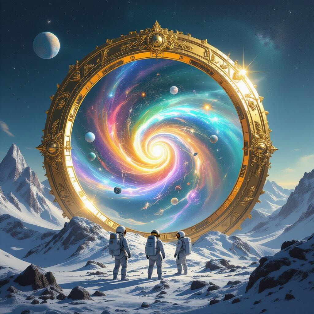 Astronauts Discover Cosmic Vortex Monument on Alien Planet