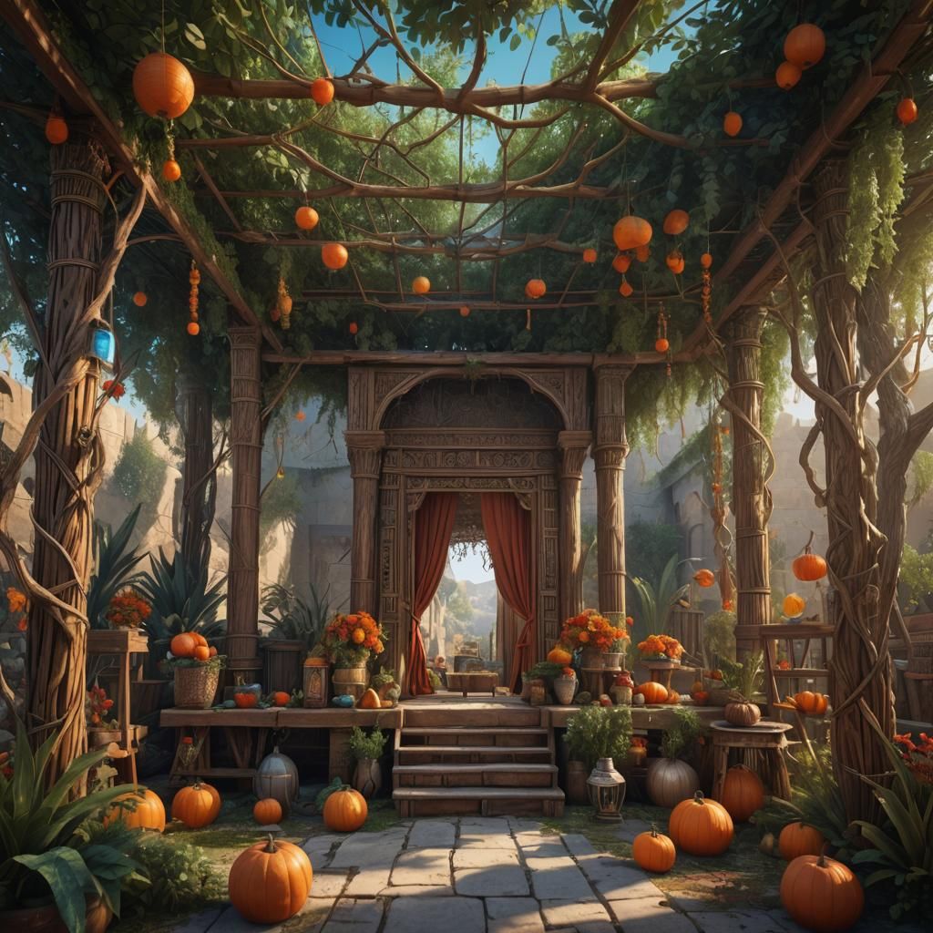Fantastical Sukkah Concept Art in Deep Color