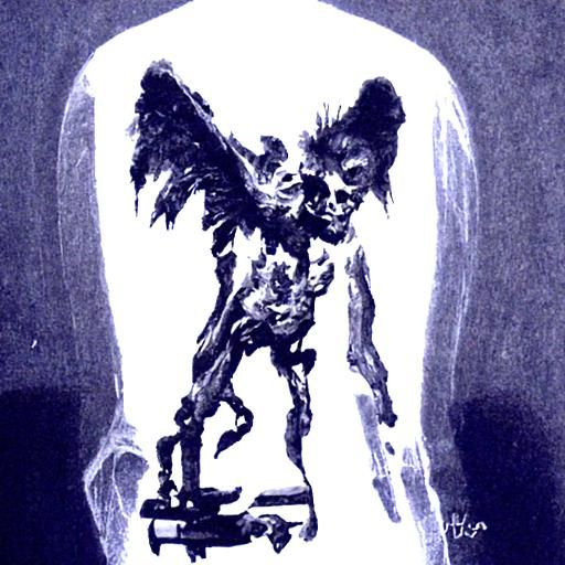 X-Ray of Pazuzu in Oil Painting Style