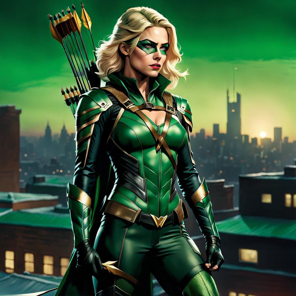 Green Arrow Concept Art: Rooftop Vigilante at Dusk