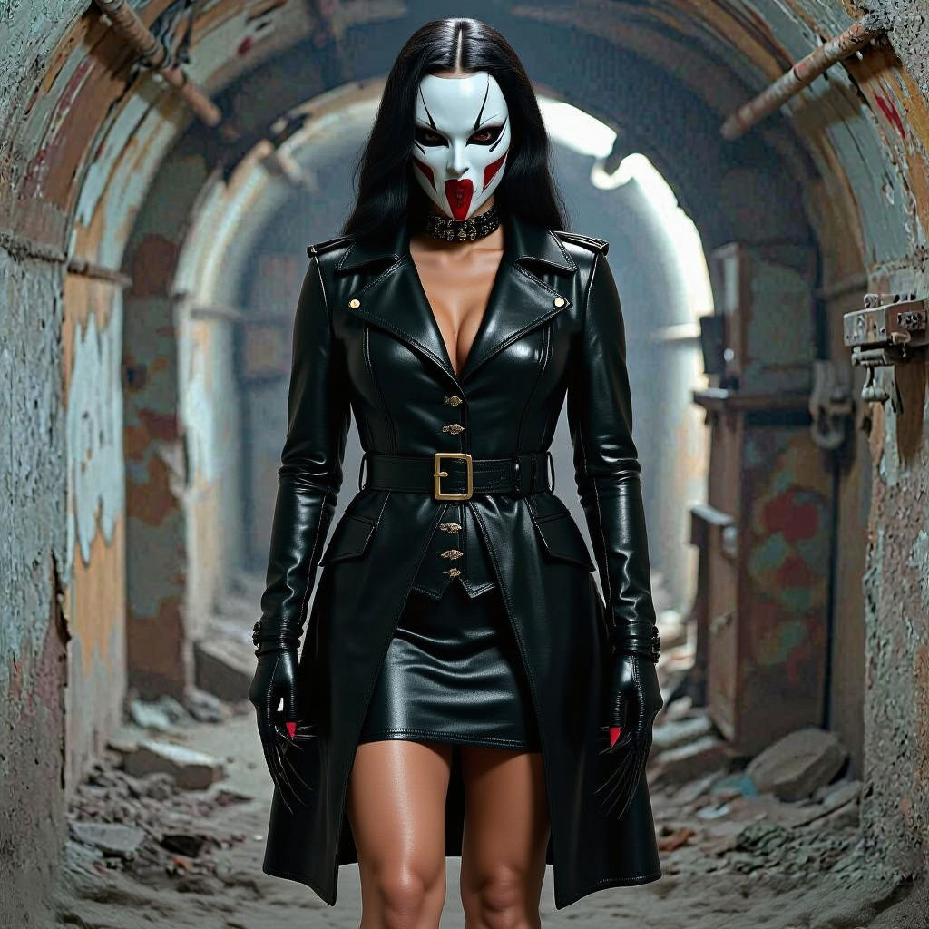 Latex Empress with Demonic Mask in Bunker