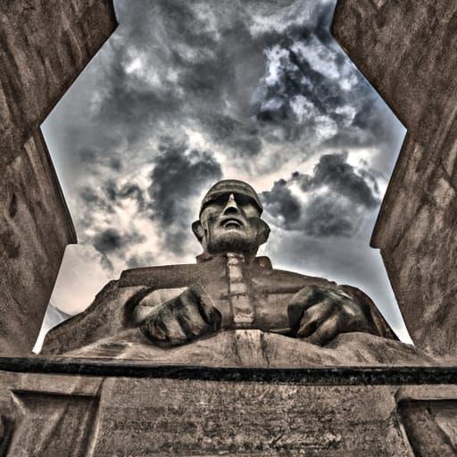 Hyperrealistic Stone Statue with Intricate Details