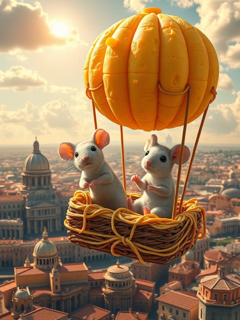 Cheesy Adventure Over Rome in a Flying Balloon