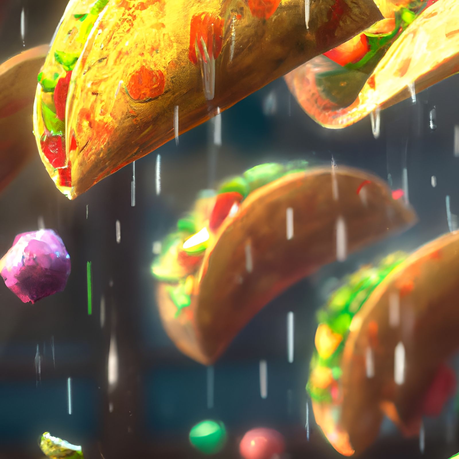 Tacos Falling From the Sky: 3D Digital Art