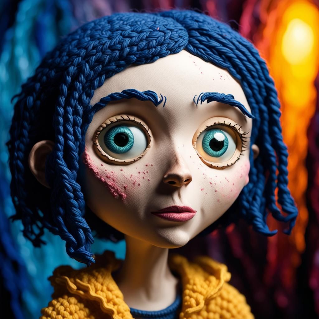 Coraline Crochet Art: Hyperrealistic Scene