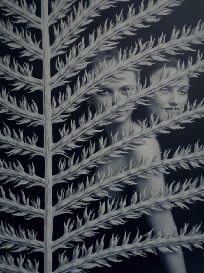 Portrait of a Woman Emerging from the Background in Soft Foc...